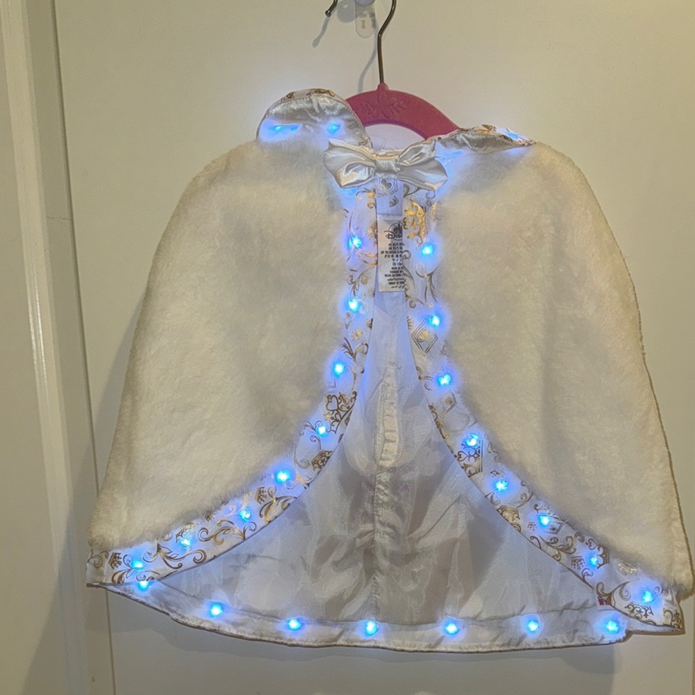Kids White LED Cape with Bow